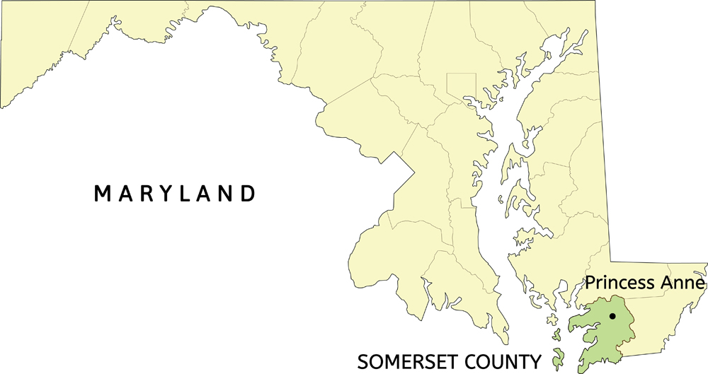Somerset,County,And,Town,Of,Princess,Anne,Location,On,Maryland