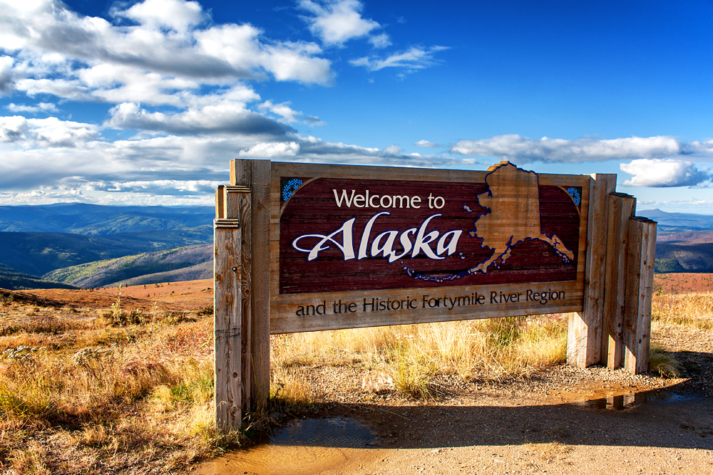 Alaska,Welcome,Sign