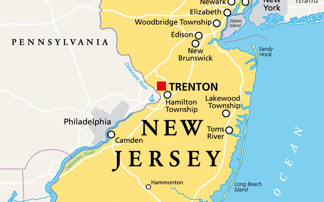 New,Jersey,,Nj,,Political,Map,With,Capital,Trenton.,State,In