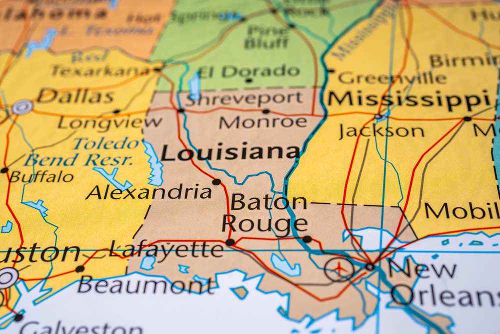 Louisiana,State,On,The,Map,Of,Usa