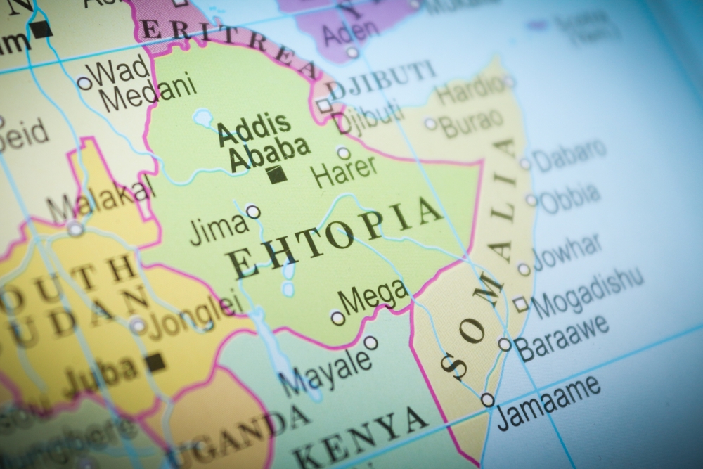 Ethopia,Vignette,World,Map,,Selective,Focus