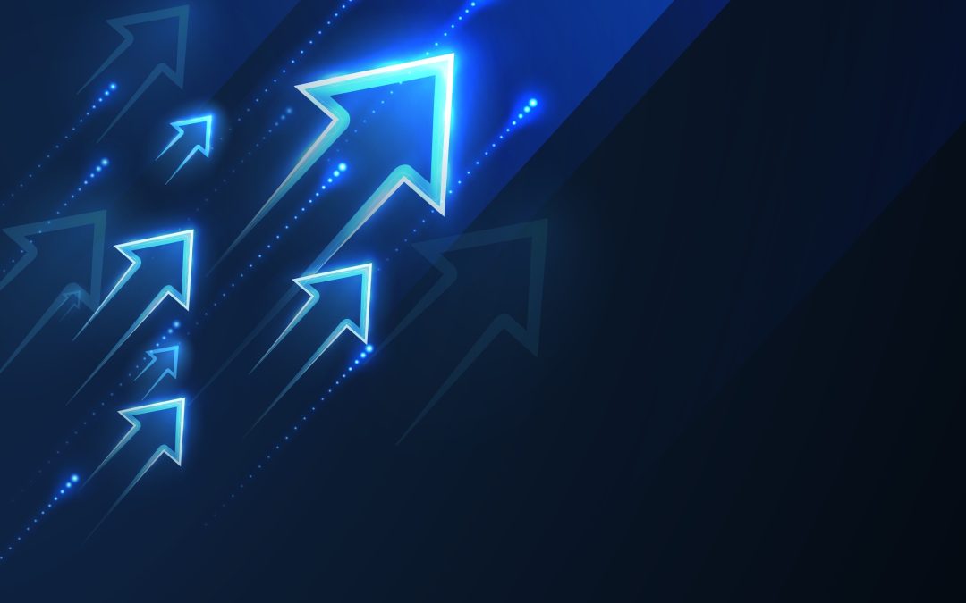 Up,Arrows,On,Deep,Blue,Background,Space,With,One,Big