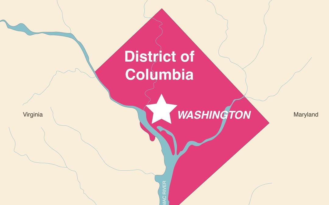 Washington,,District,Of,Columbia,Vector,Map,With,Neighbouring,States,And