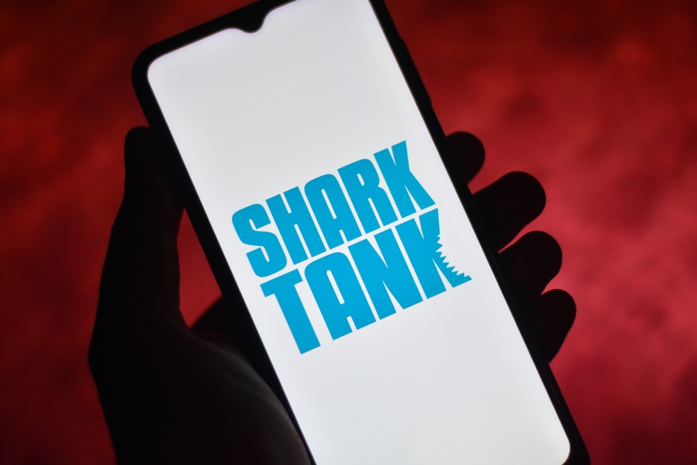 Closeup,View,Of,The,Shark,Tank,Logo,On,The,Mobile